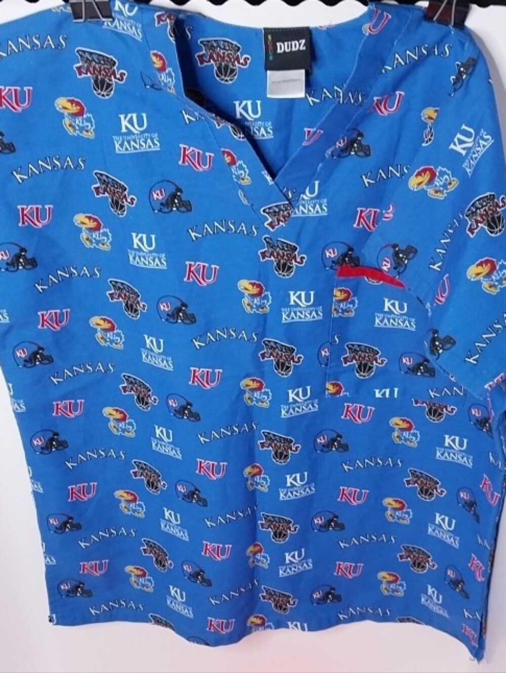 Women's Kansas Jayhawks Blue Scrub Top